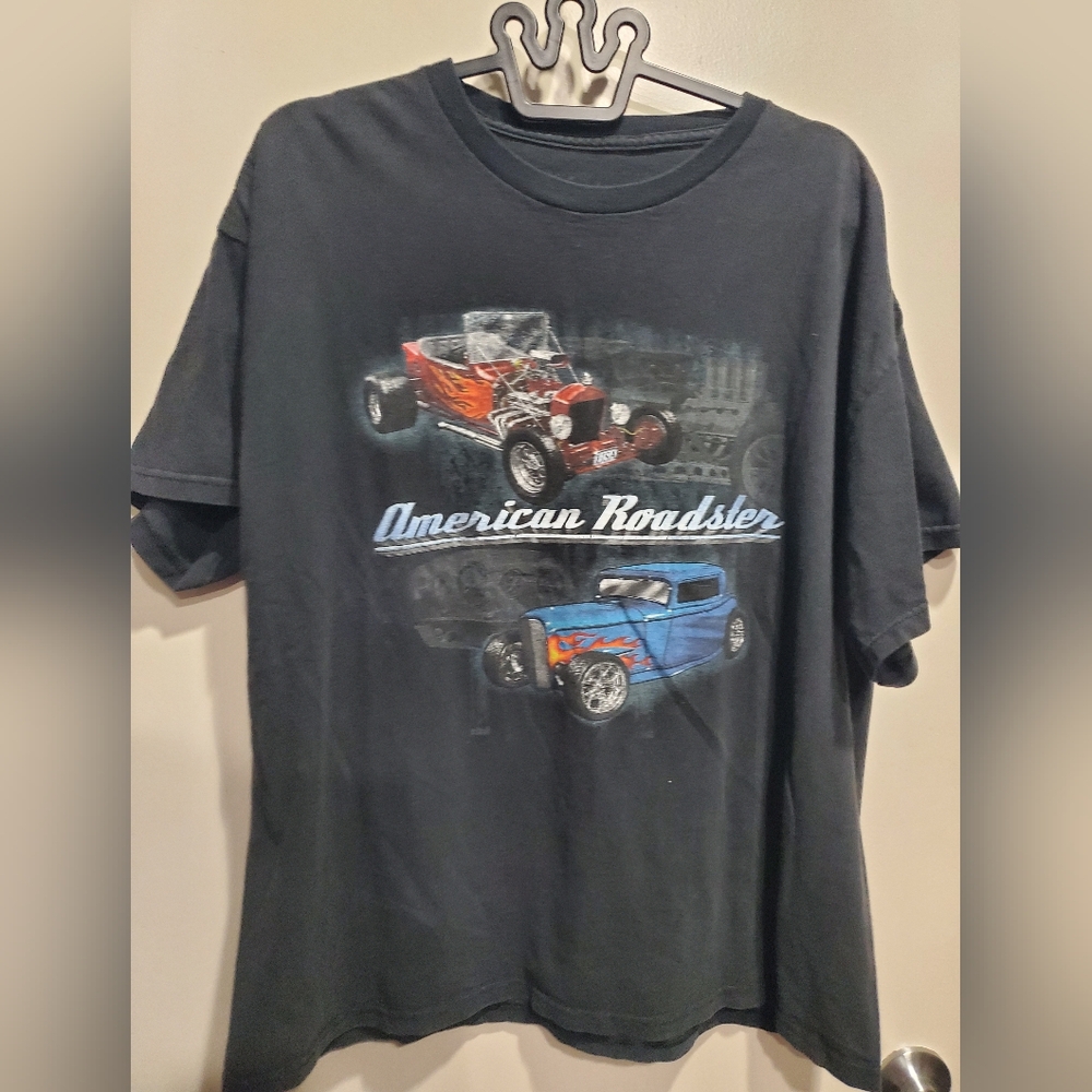 Men's American Roadster Black Graphic T-Shirt XL